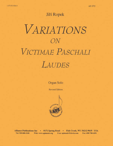 Variations On Victimae Paschali Laudes, Rev. Ed -org