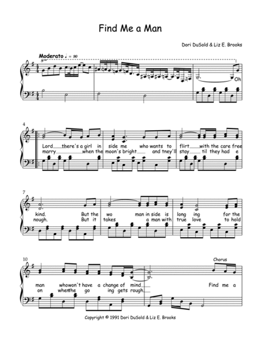 Find Me a Man - Sheet music for single from the Reserved for You Collection image number null