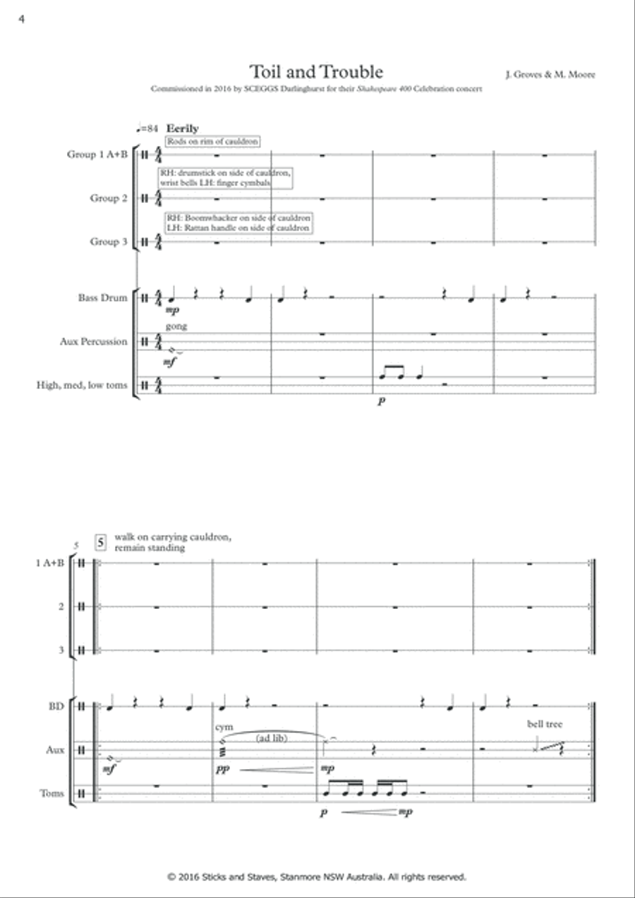 Toil and Trouble Percussion Ensemble scores gallery preview page 4
