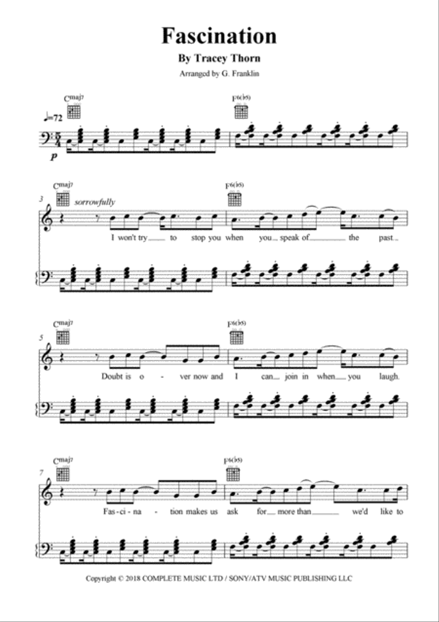 Fascination Piano, Vocal, Guitar scores gallery preview page 1
