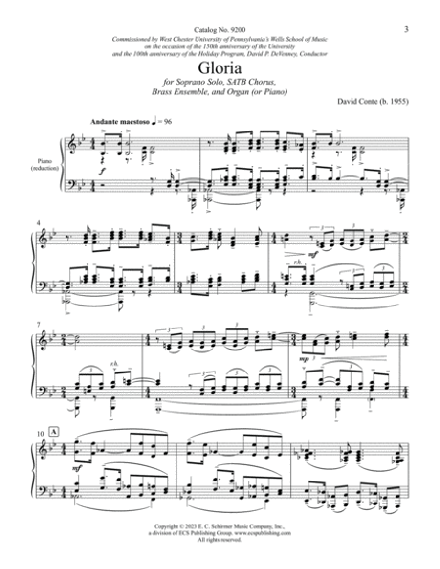 Gloria (Choral Score)