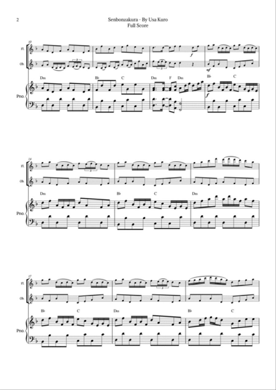 Senbonzakura Woodwind Duet scores gallery preview page 2