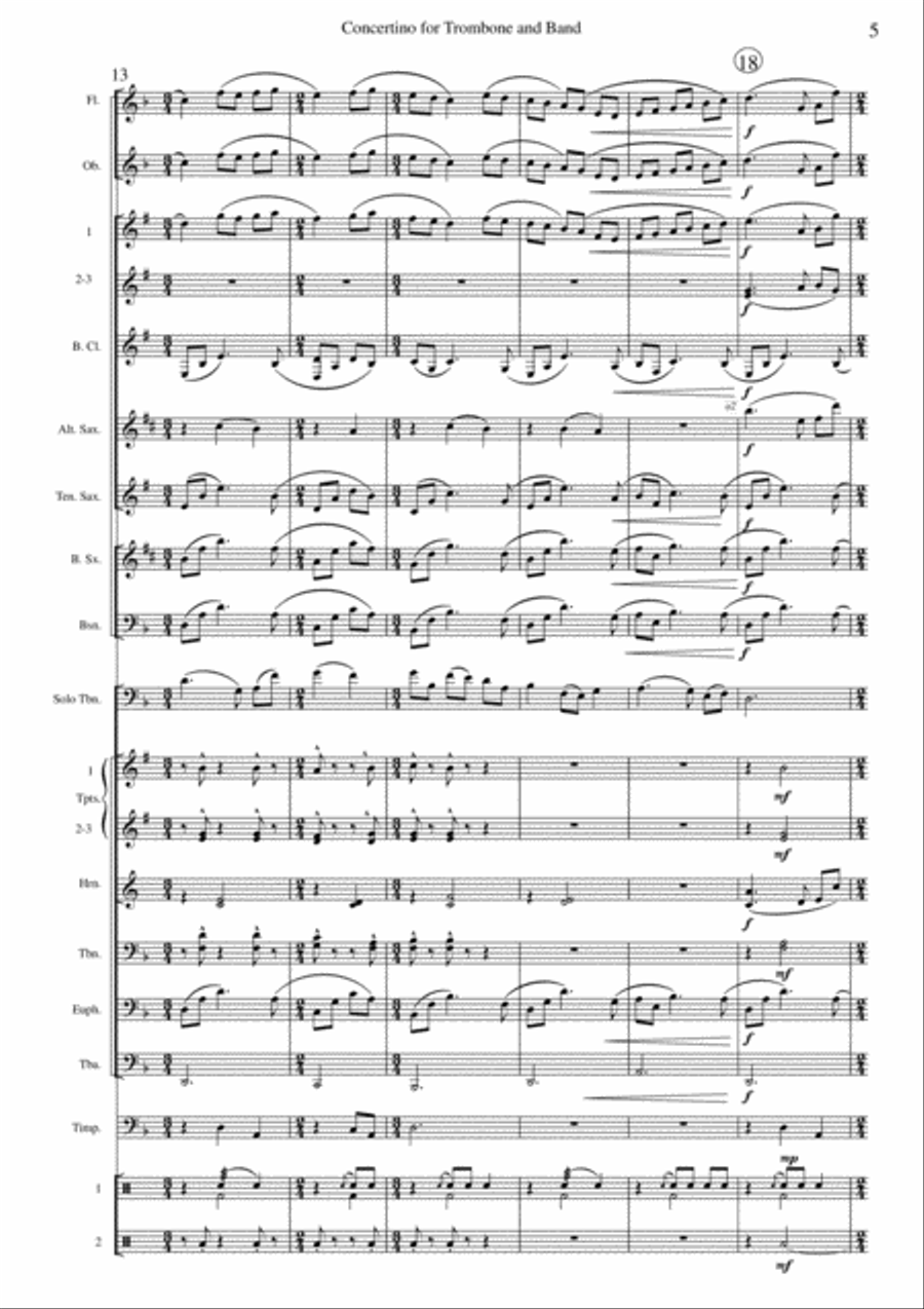 Concertino for Trombone and Band Concert Band scores gallery preview page 5