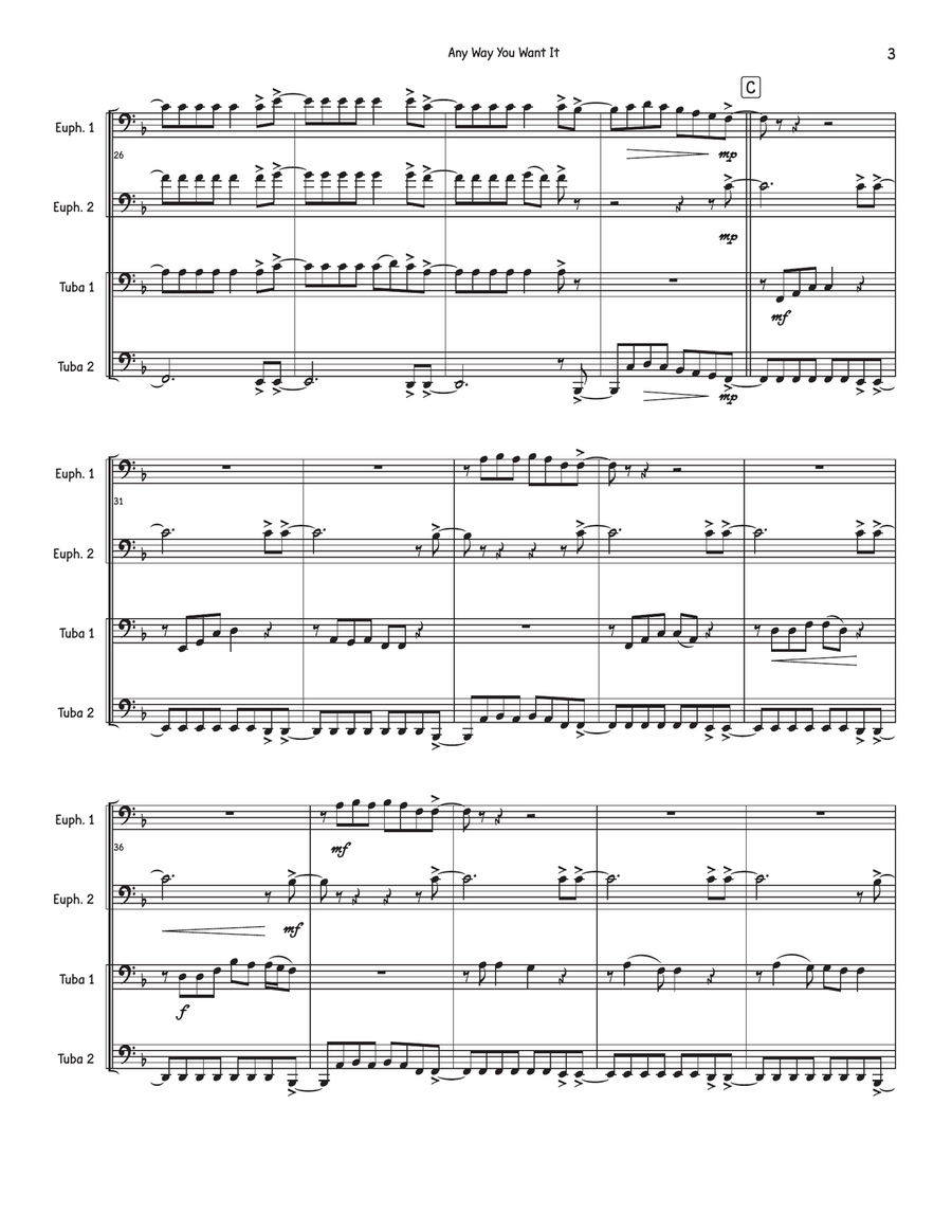 Any Way You Want It Brass Quartet scores gallery preview page 3