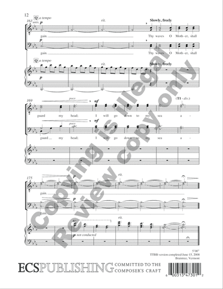 Three Days by the Sea: Down to the Sea TTBB scores gallery preview page 8