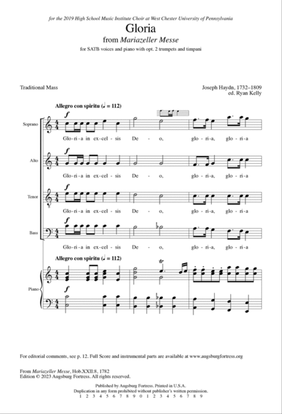 Gloria: from Mariazeller Messe 4-Part scores gallery preview page 2