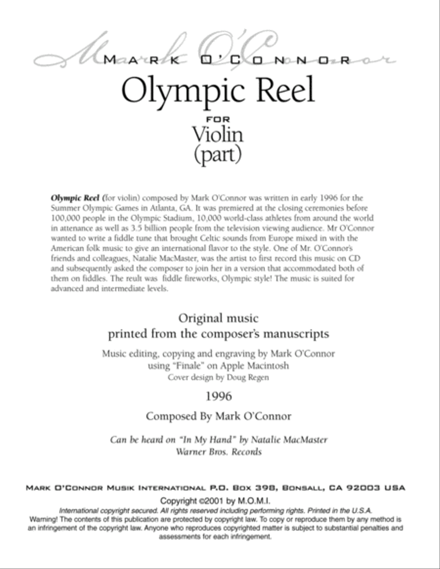 Olympic Reel (violin part - violin and rhythm section) Violin Solo scores gallery preview page 3