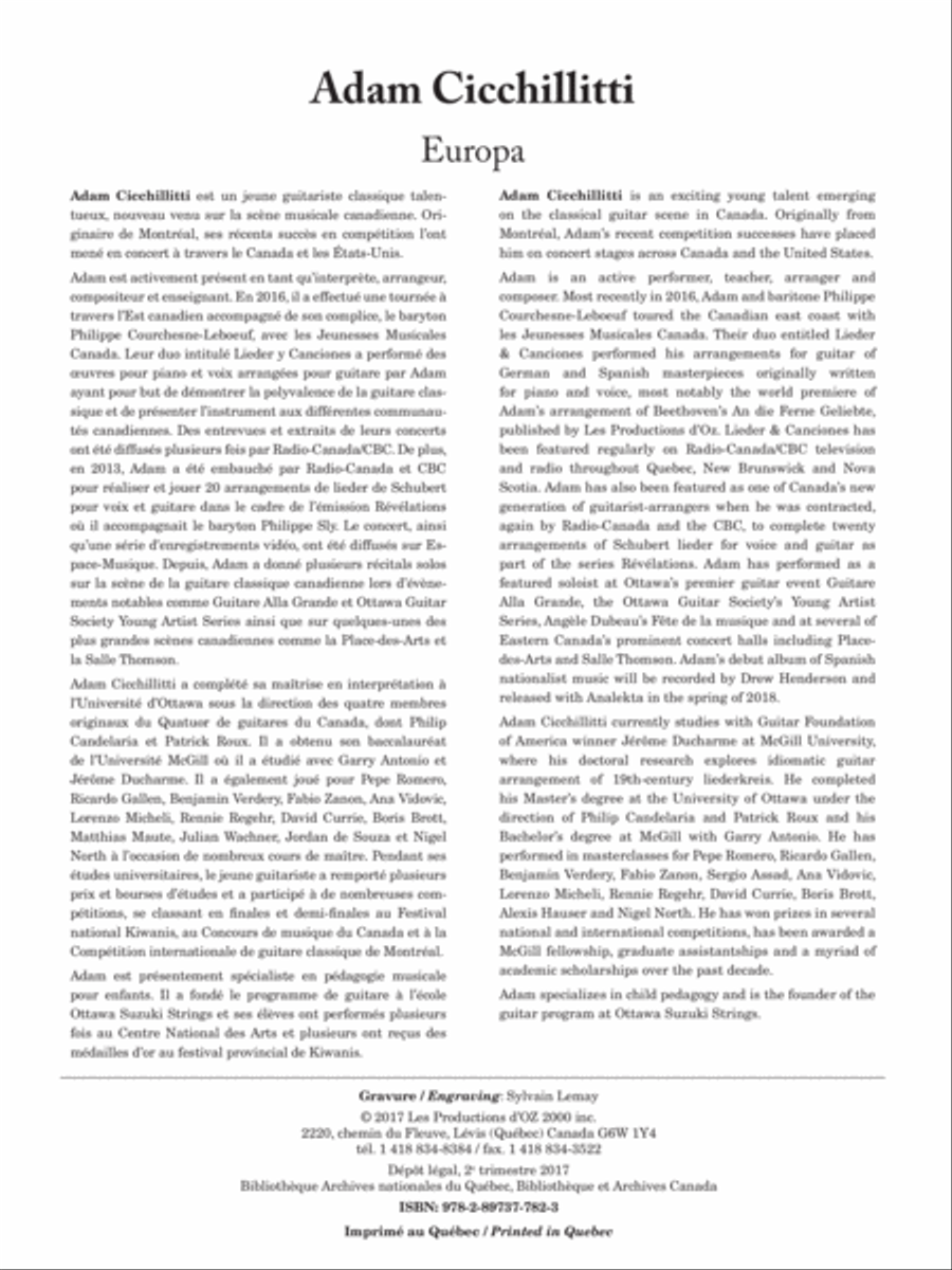Europa Europa Classical Guitar scores gallery preview page 1