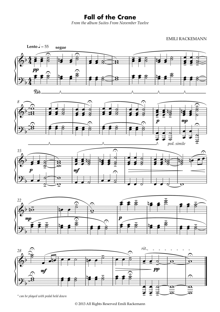 Fall of the Crane Piano Solo scores gallery preview page 1
