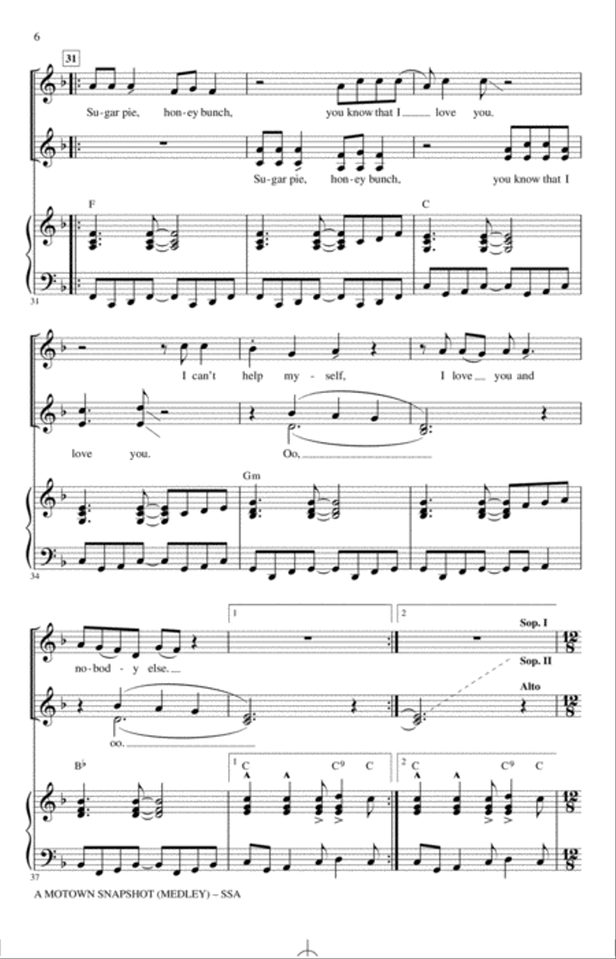 A Motown Snapshot (Medley) SSA scores gallery preview page 5