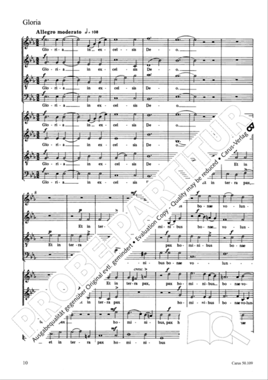 Mass in E flat major (Messe in Es) 4-Part scores gallery preview page 11