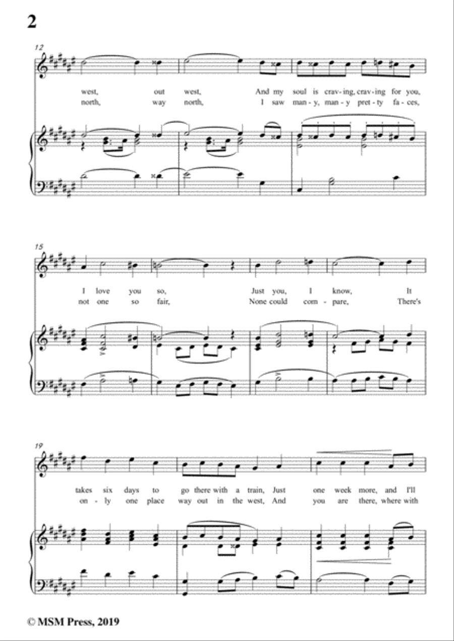 Abe Olman-Down Among the Sheltering Palms,in F sharp Major,for Voice&Piano Voice scores gallery preview page 4