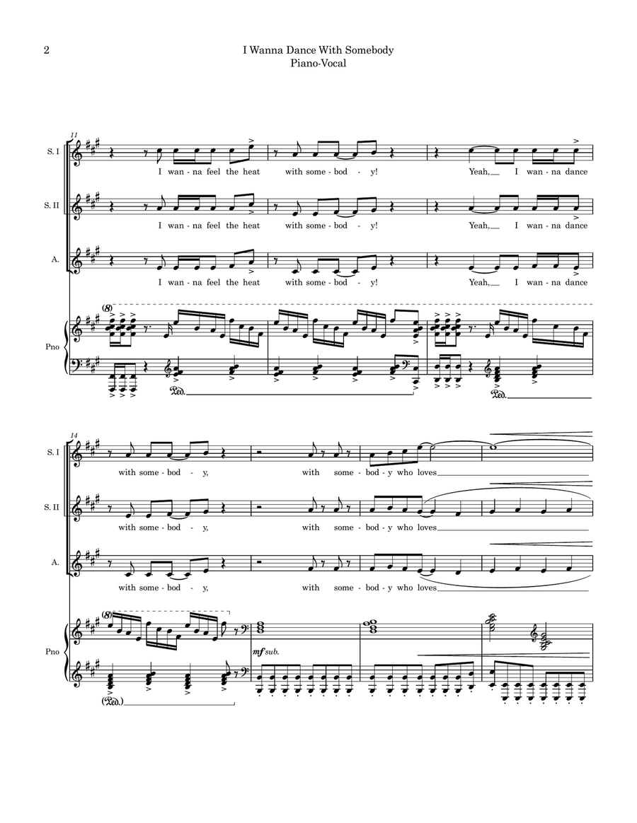 I Wanna Dance With Somebody SSA scores gallery preview page 2