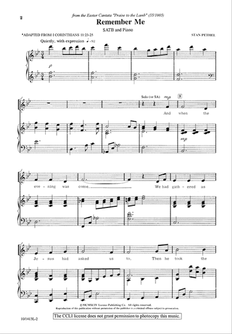 Remember Me Remember Me 4-Part scores gallery preview page 2