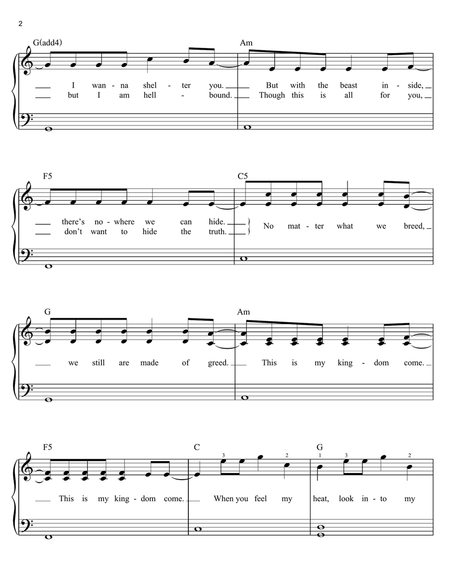 Demons Demons Easy Piano scores gallery preview page 2