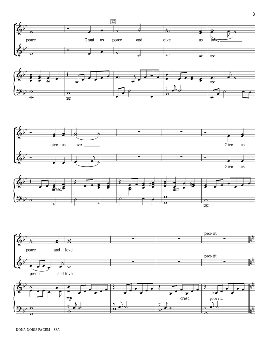 Dona Nobis Pacem SSA scores gallery preview page 3