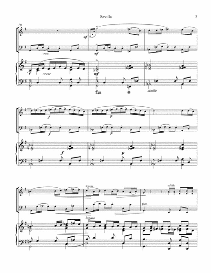 Sevilla Op. 47 No. 3 for piano trio (contrabass ad lib.) Piano Trio scores gallery preview page 3