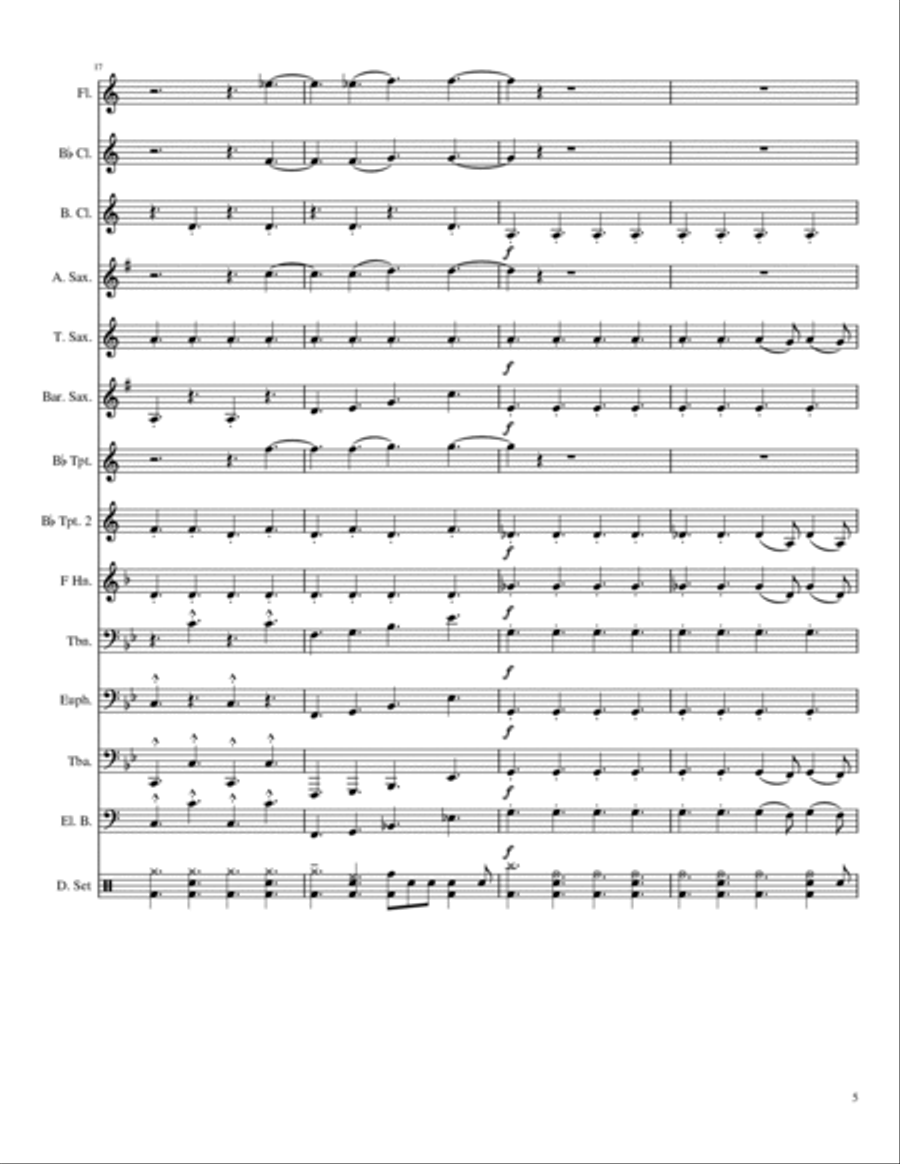 No One Knows Marching Band scores gallery preview page 5