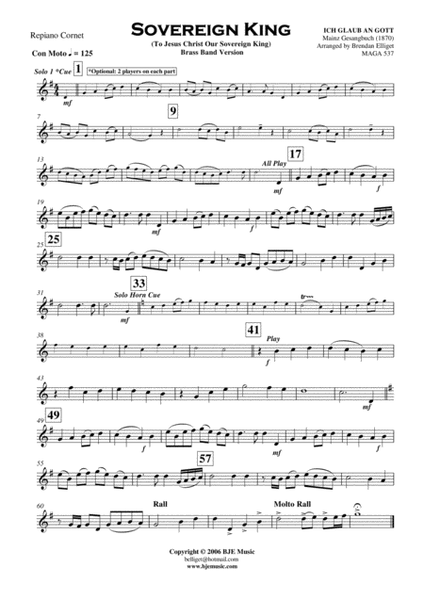 Sovereign King - Cornet Trio and Brass Band Score and Parts PDF image number null