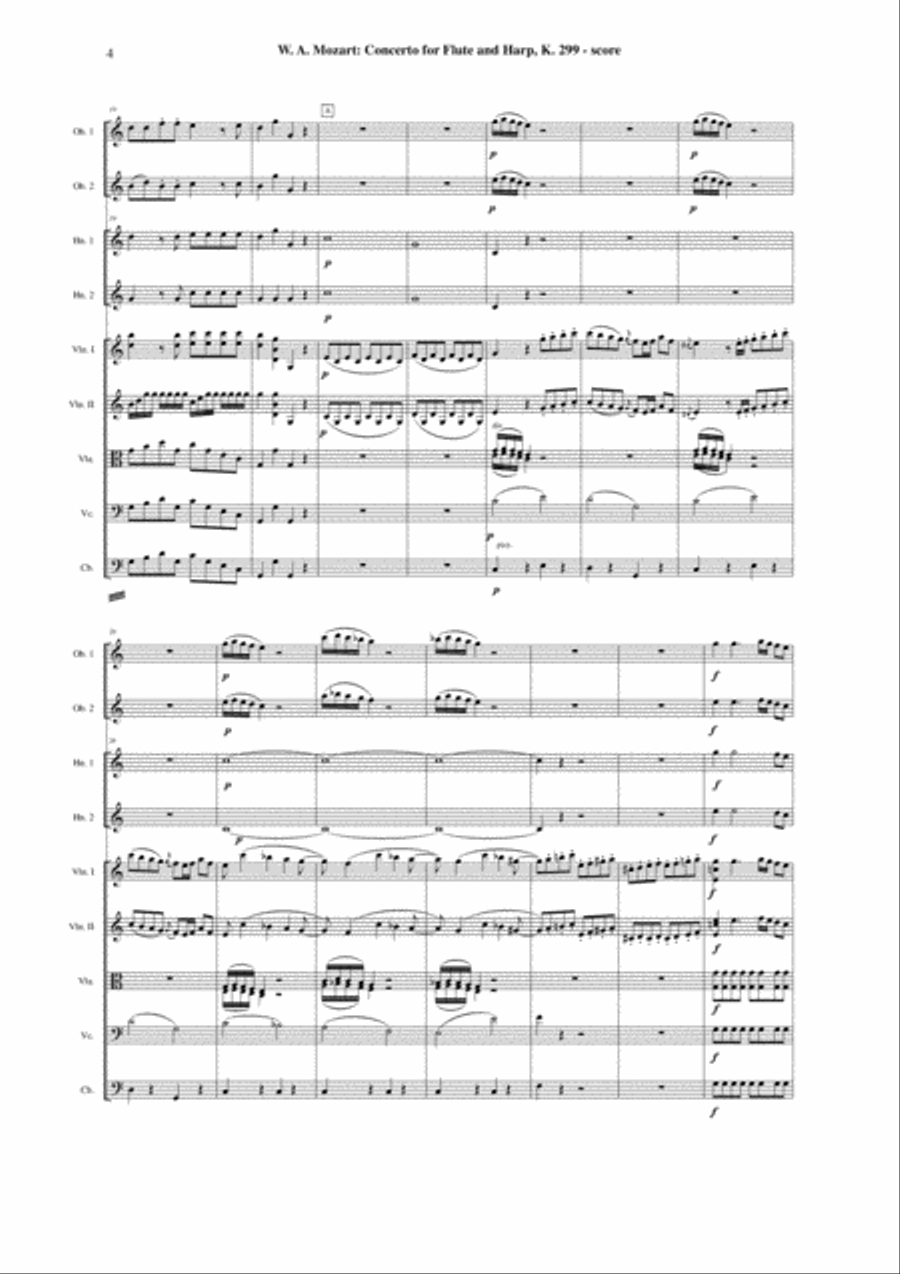 Wolfgang Amadeus Mozart: Concerto for flute and harp, K. 299, full score Chamber Orchestra scores gallery preview page 4