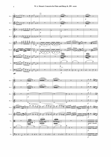 Wolfgang Amadeus Mozart: Concerto for flute and harp, K. 299, full score