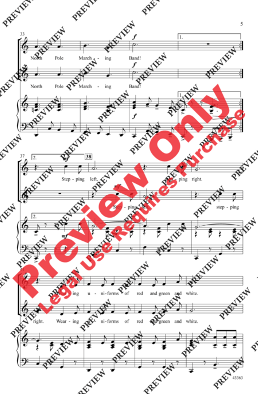 The North Pole Marching Band 2-Part scores gallery preview page 5