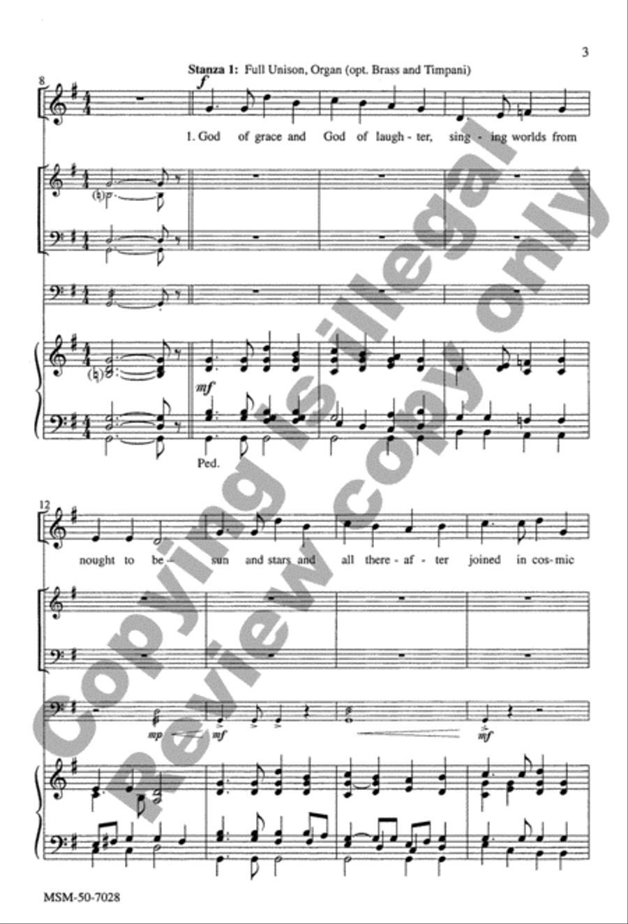 God of Grace and God of Laughter 4-Part scores gallery preview page 3