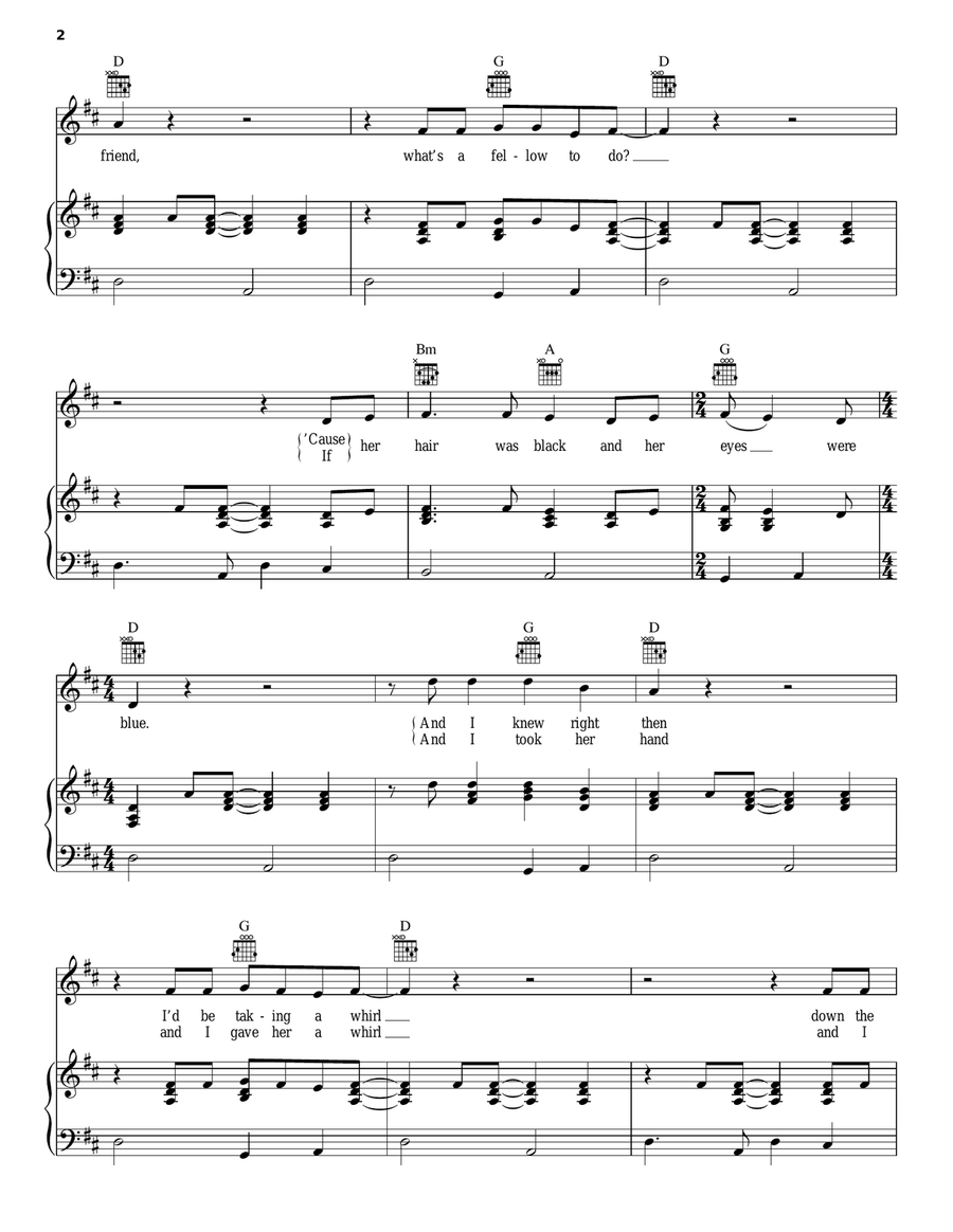 Galway Girl Piano, Vocal, Guitar scores gallery preview page 2