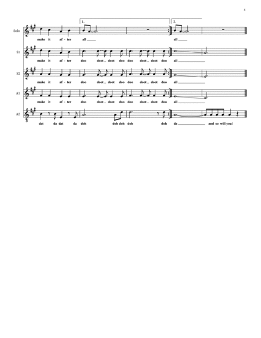 Love Is All Around 4-Part scores gallery preview page 4