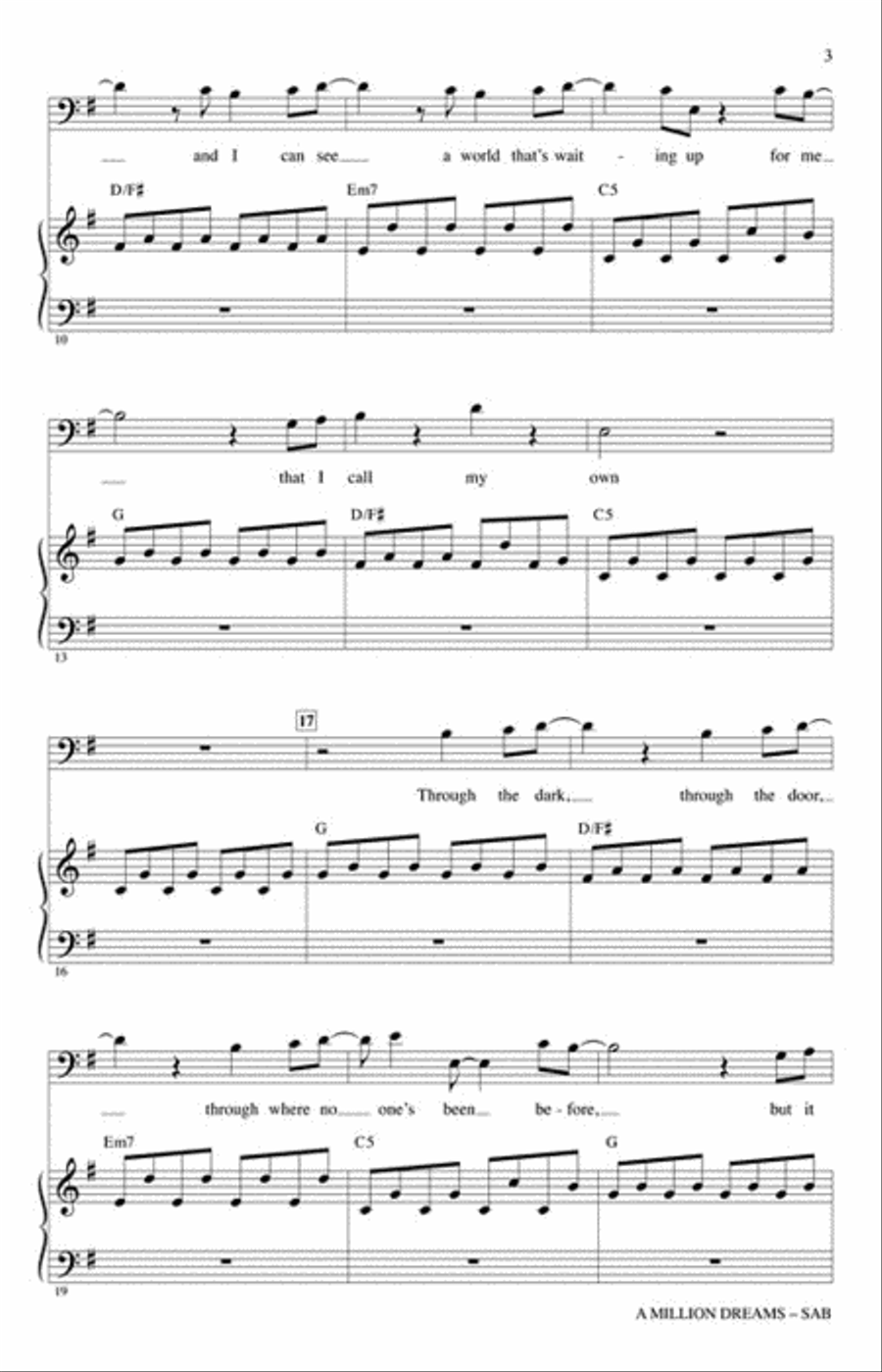 A Million Dreams A Million Dreams 3-Part scores gallery preview page 3