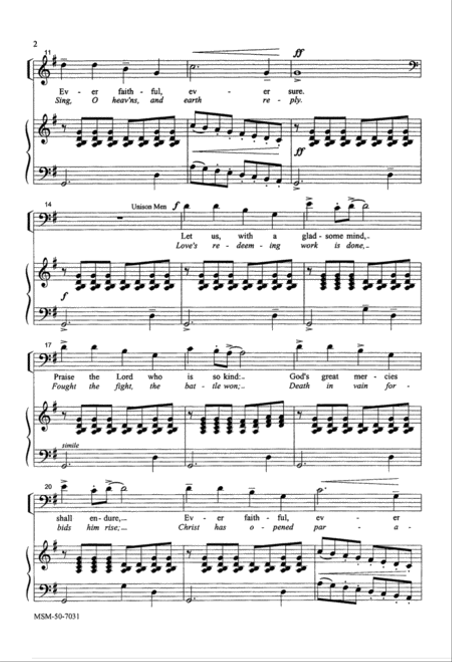 Christ the Lord Is Risen Today Let Us, with a Gladsome Mind 4-Part scores gallery preview page 3