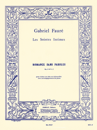 Book cover for Romance Sans Paroles Op.17 No.3 (violin And Piano)