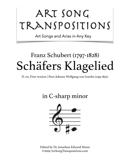 SCHUBERT: Schäfers Klagelied, D. 121 (first version, transposed to C-sharp minor)