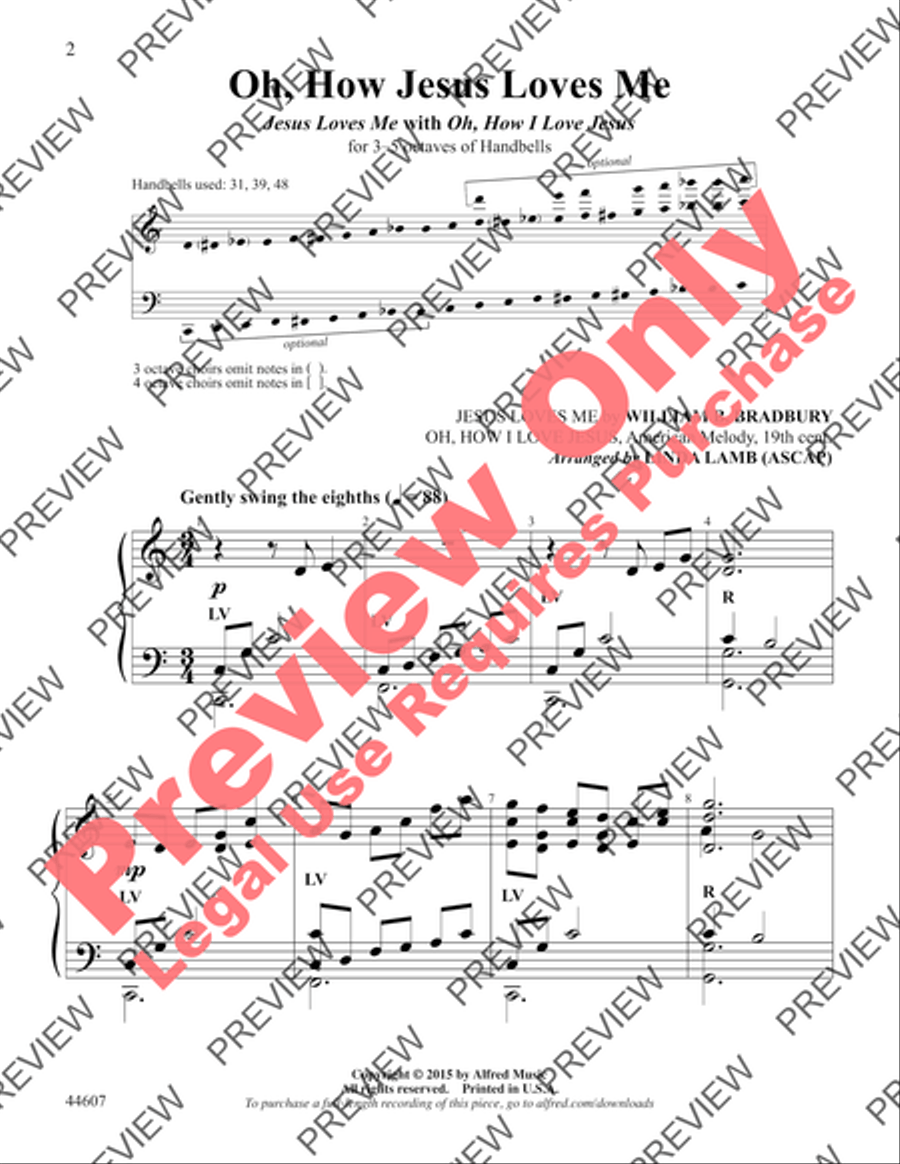 Oh, How Jesus Loves Me Handbell Choir scores gallery preview page 2