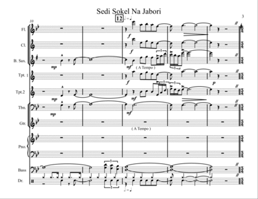 Sedi Sokel Na Jabori Sedi Sokel Na Jabori Jazz Ensemble scores gallery preview page 3