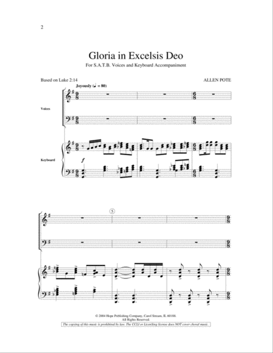 Gloria in Excelsis Deo - SATB 4-Part scores gallery preview page 2