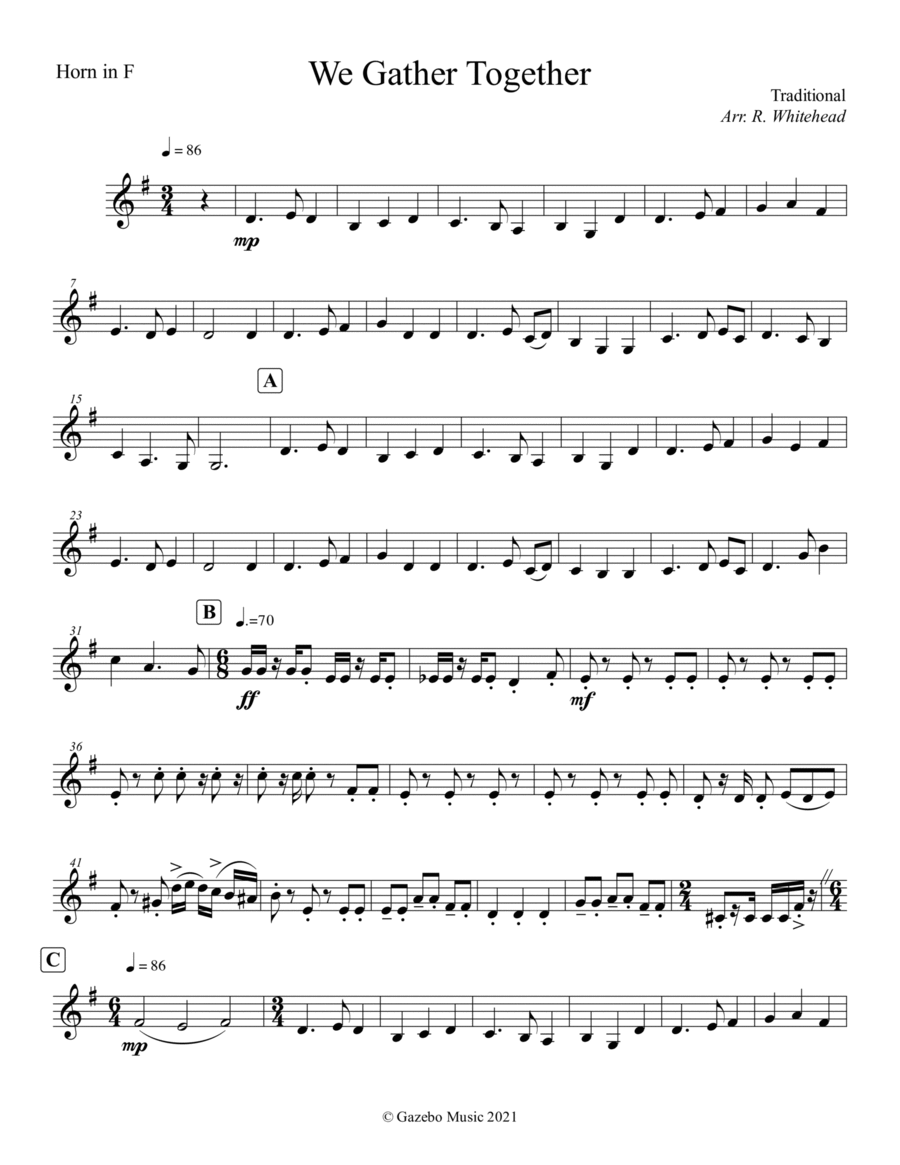 We Gather Together We Gather Together Brass Ensemble scores gallery preview page 1
