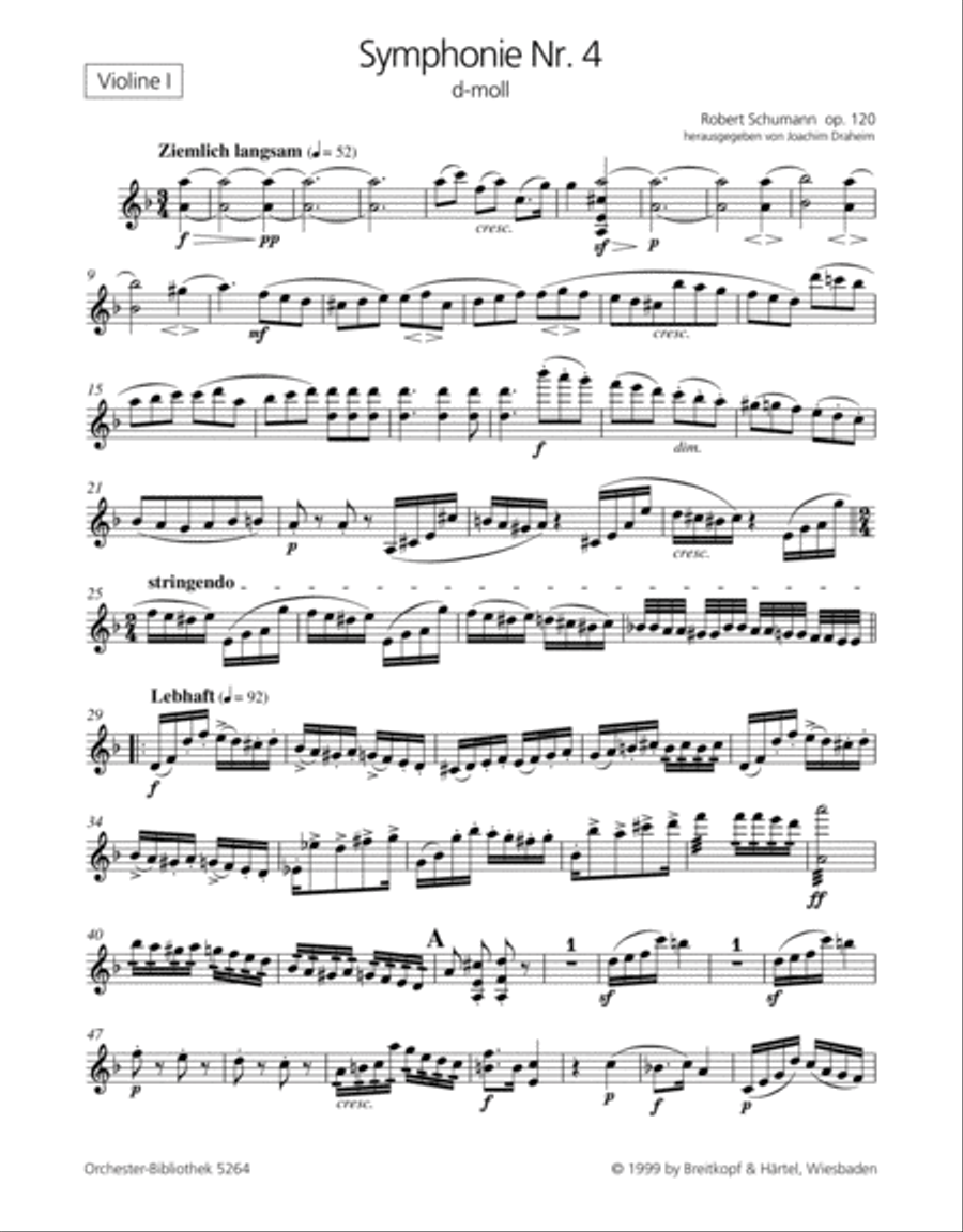 Symphony No. 4 in D minor Op. 120 Orchestra scores gallery preview page 2