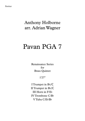 Pavan PGA 7 (Anthony Holborne) Brass Quintet arr. Adrian Wagner