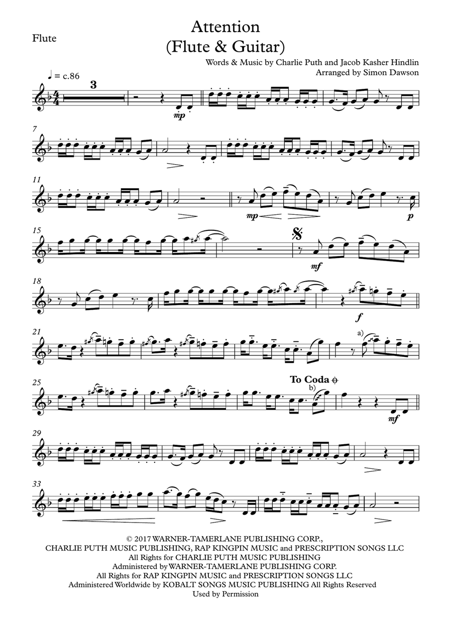 Attention Flute Solo scores gallery preview page 2