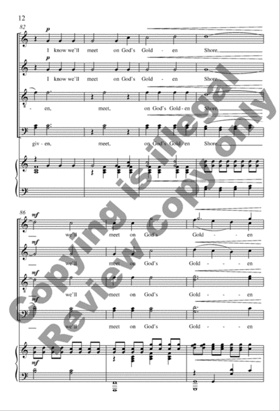 Maid of Constant Sorrow 4-Part scores gallery preview page 12