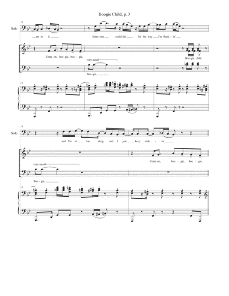 Boogie Child 4-Part scores gallery preview page 3
