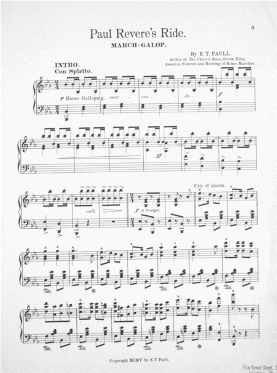 Paul Revere's Ride. March-Galop Piano Solo scores gallery preview page 2