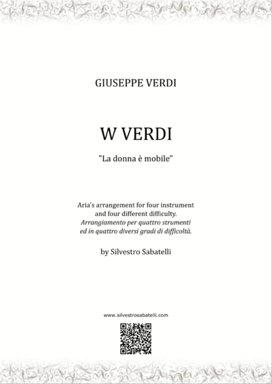 W Verdi - La donna è mobile Woodwind Quartet scores gallery preview page 1