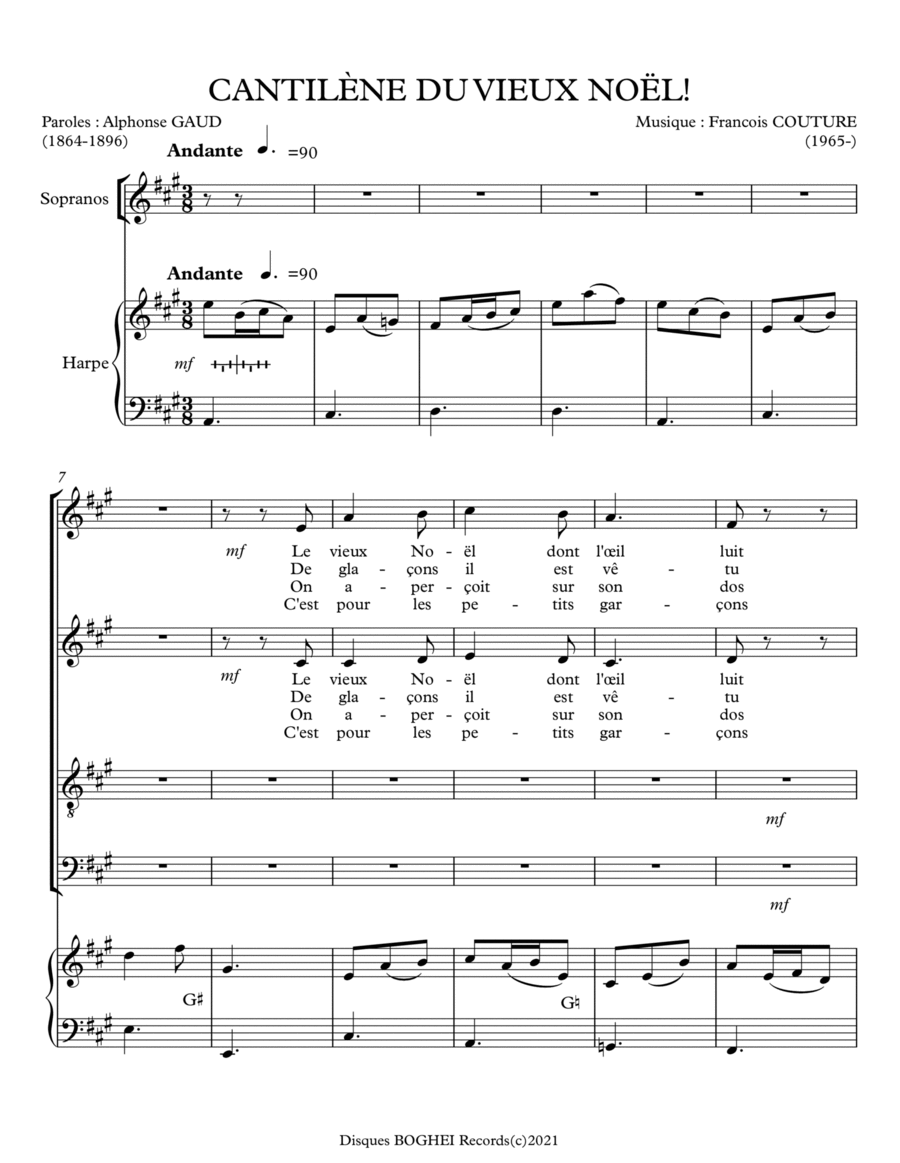 CANTILÈNE DU VIEUX NOËL! 4-Part scores gallery preview page 1