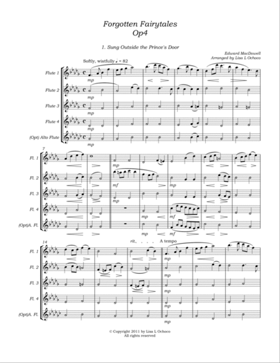 Forgotten Fairytales Op4 for Flute Quartet Flute Quartet scores gallery preview page 5