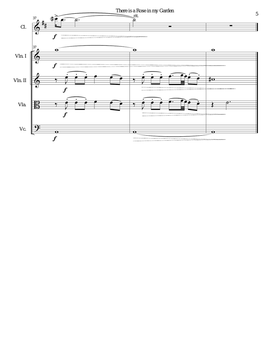 There is a Rose in my Garden for clarinet and strings Chamber Orchestra scores gallery preview page 5
