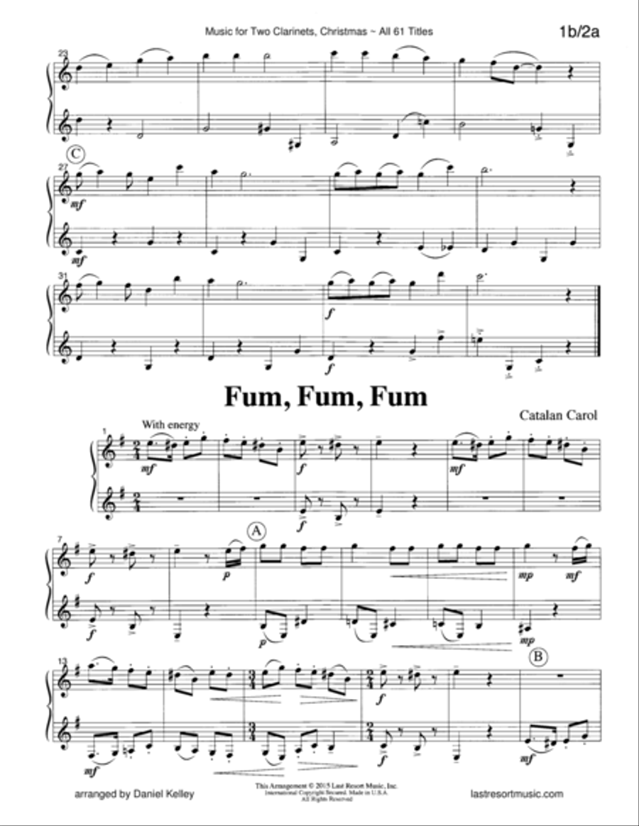Christmas Duets for Clarinet - Complete Set - Music for Two Clarinets Clarinet Duet scores gallery preview page 5