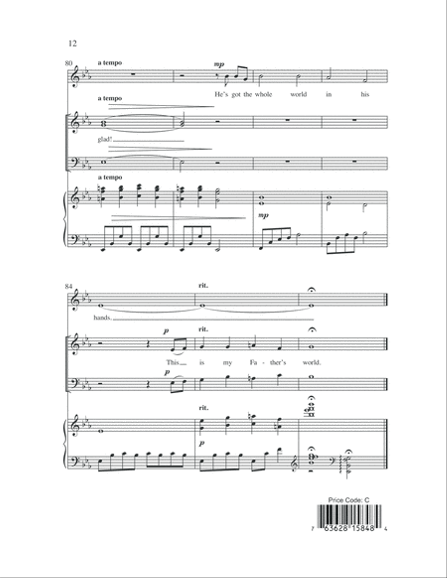 He's Got the Whole World with This Is My Father's World He's Got the Whole World with This Is My Father's World Unison Choir scores gallery preview page 13