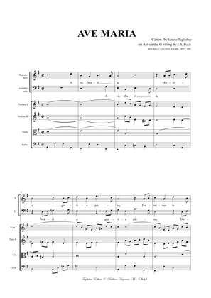 AVE MARIA - Canon on AIR ON the G STRING - For Sopr. Solo, Alto Solo, and String Quartet